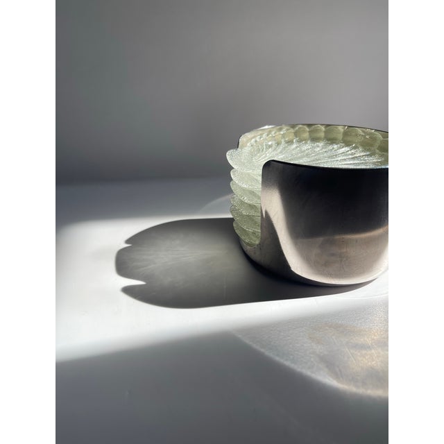 Mid 20th Century Pressed Glass Seashell Coaster Set- 7 Pieces For Sale - Image 9 of 12