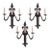 Early 20th Century French Gothic Revival Wrought Iron Wall Sconces, Set of 3 For Sale