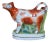Antique Staffordshire Porcelain Red & White Cow Spill Vase Creamer Pitcher For Sale
