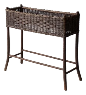Antique Woven Wicker Planter Stand