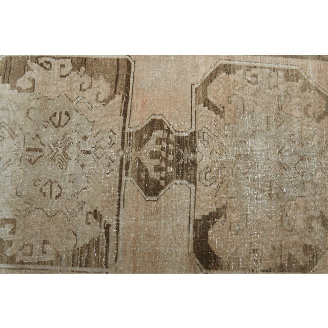1970s Vintage Handmade Wool Cotton Turkish Beige Runner Rug For Sale - Image 11 of 11