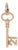 Vintage British Hallmarks 21 Key Charm, 9k Yellow Gold, Length 1 1/8 In For Sale