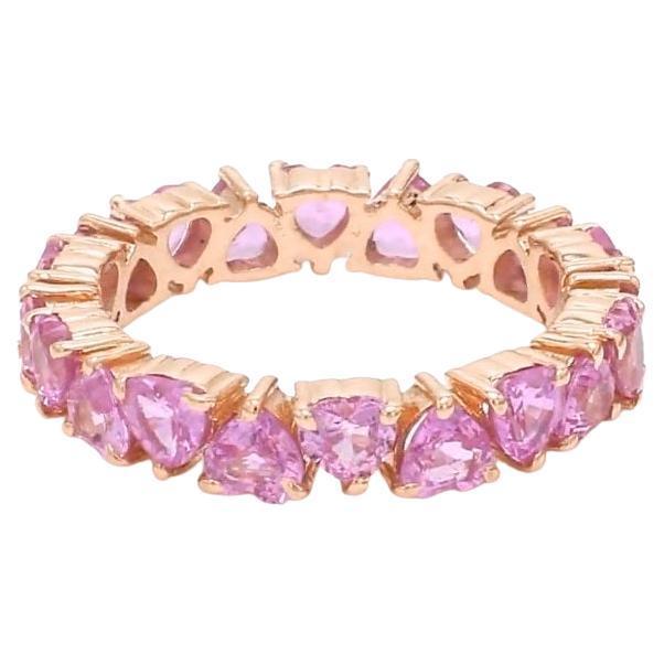 Natural 2.93 cts pink sapphire heart ring in 14k gold For Sale - Image 15 of 18