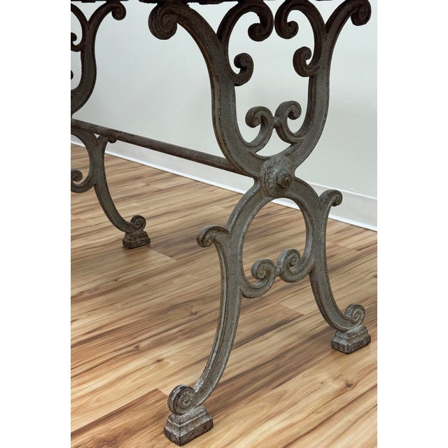 Antique French Marble Top Cast Iron Bistro Table For Sale - Image 13 of 14