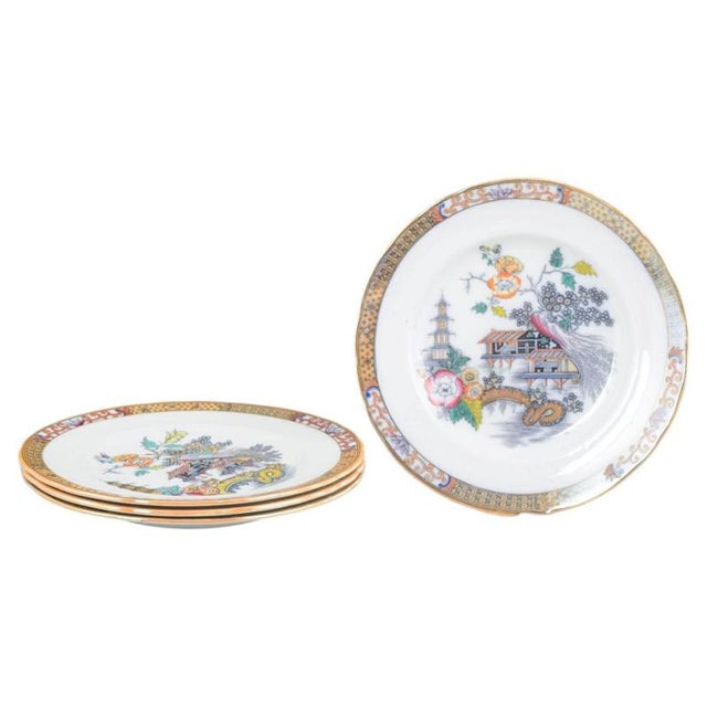Japan Series Dinner Plates in Faience from Rörstrand, Sweden, Set of 4 For Sale - Image 5 of 5