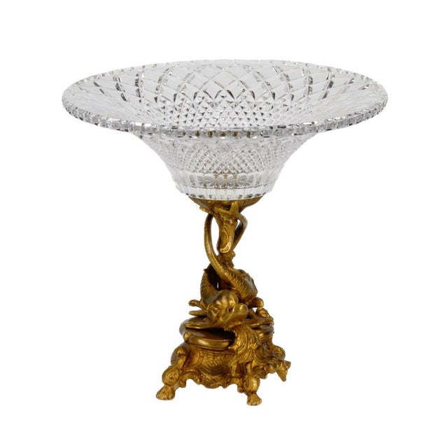 Large 19th Century Crystal & Bronze Fruit Bowl For Sale - Image 3 of 6