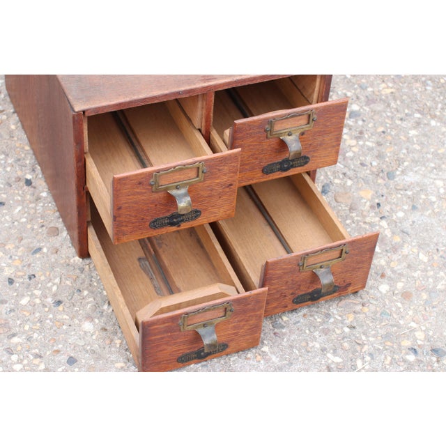1910s Antique French Oak Card Catalogue Cabinet, Paris, Early 20th Century For Sale - Image 5 of 10