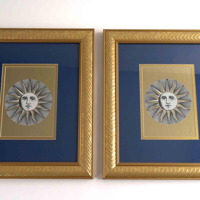 Fornasetti Vintage Fornasetti Gold Soli Prints - A Pair For Sale - Image 4 of 12