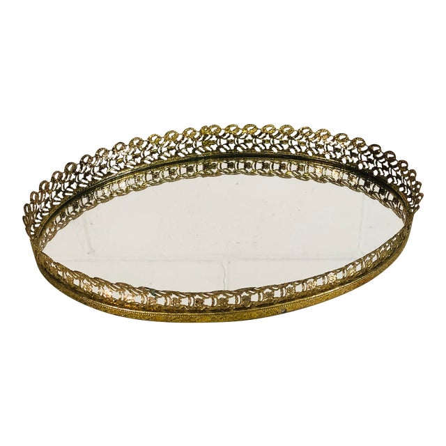 Vintage 1960s Oval Mirror Tray Chairish