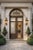Large Antique Leaded Glass Arched Double Entry Doors For Sale - Image 4 of 4