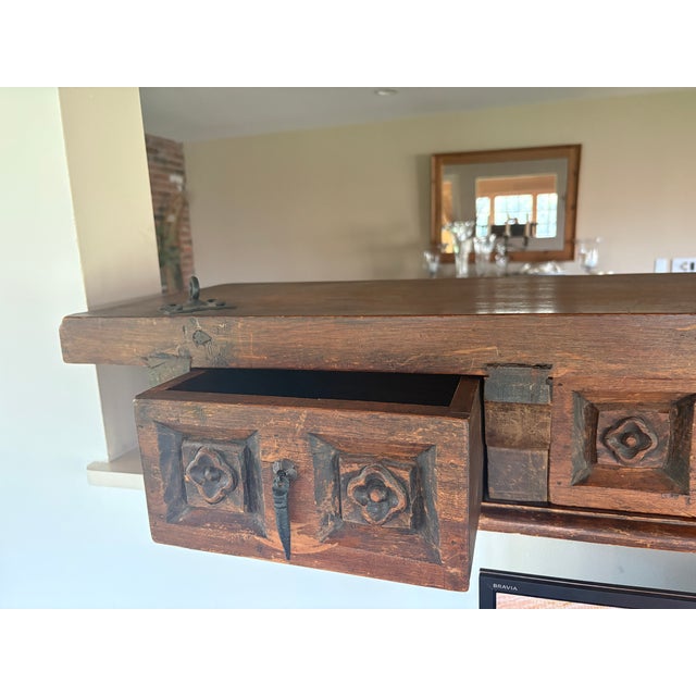 Vintage Artes De Mexico Carved Wall Mounted Shelf For Sale - Image 4 of 16