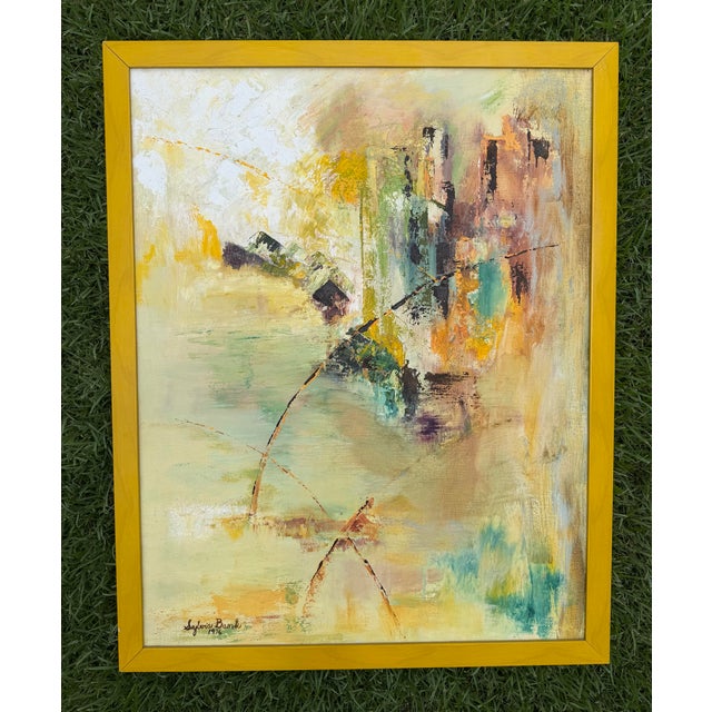 Textile 1976 Sylvia Bank Abstract Expressionist Painting For Sale - Image 7 of 12