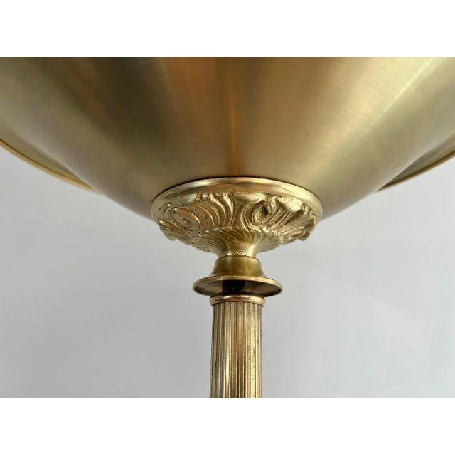 1970 Neoclassical Style Brass Floor Lamp With Removable Reflector For Sale - Image 6 of 12