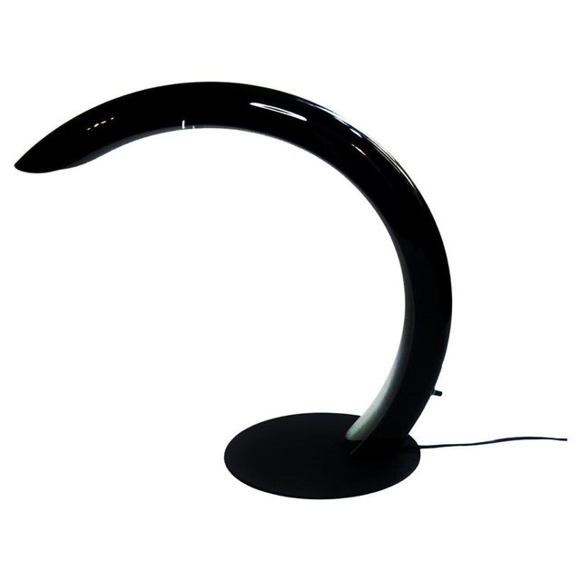 Mid-Century Modern Black Murano Glass Table Lamp from AV Mazzega, Italy, 1970s For Sale - Image 6 of 6