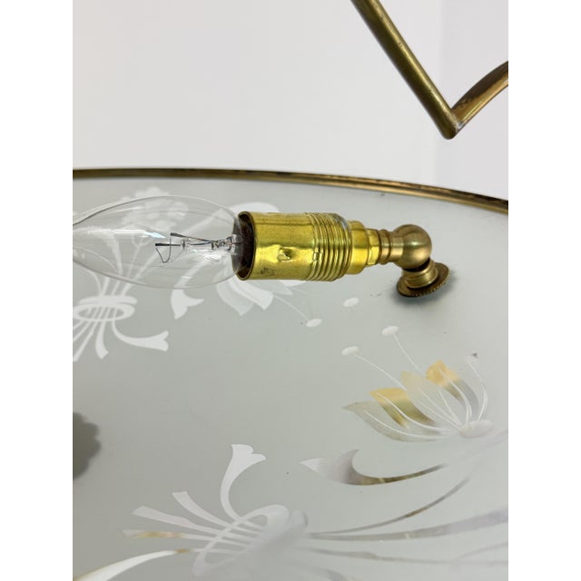 Murano Glass and Brass Chandelier in the style of P. Chiesa for Fontana Arte, 1960s For Sale - Image 17 of 18