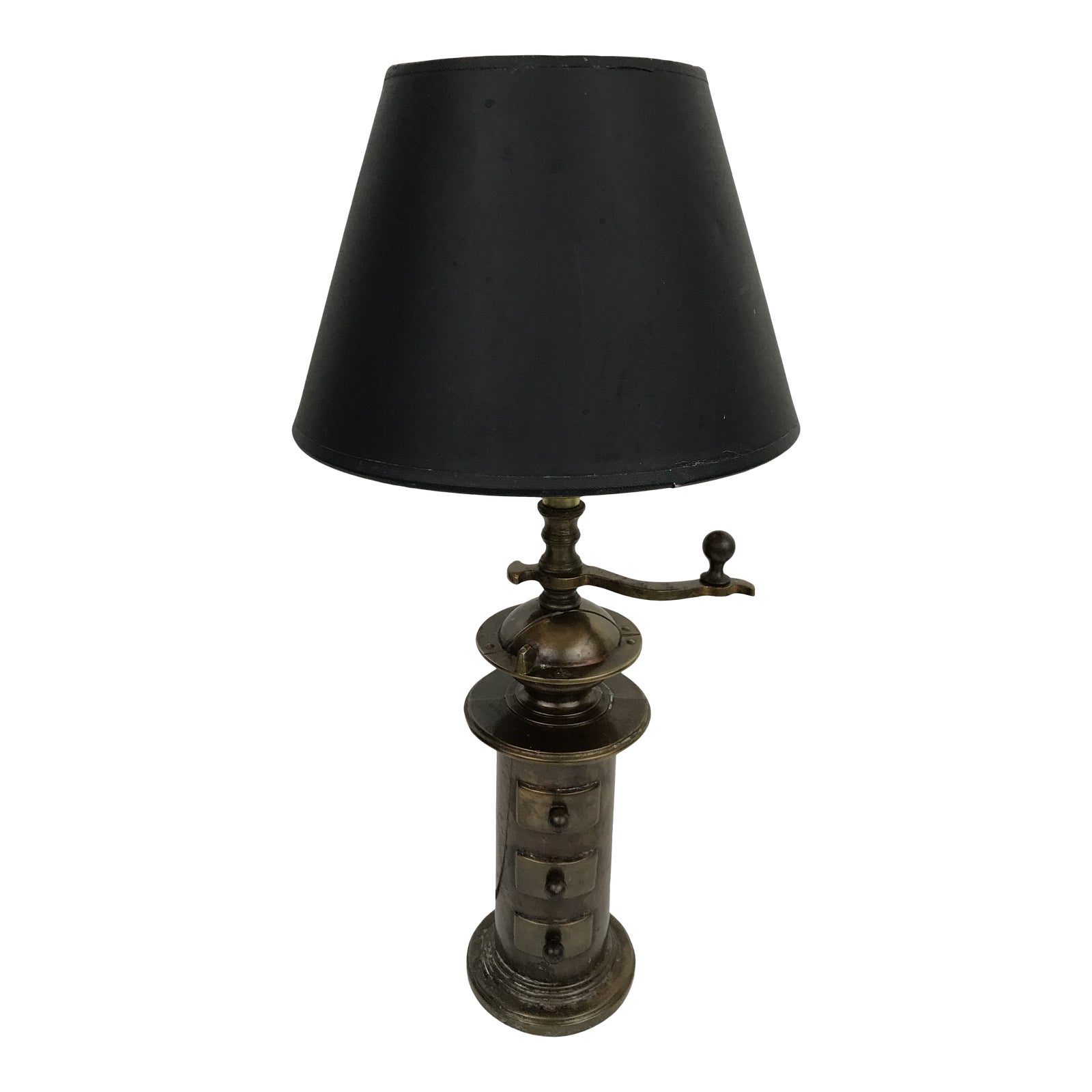 Small Brass Coffee Grinder Lamp Chairish