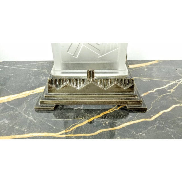 Mid 20th Century French Art Deco Table Lamp by Sabino For Sale - Image 5 of 6