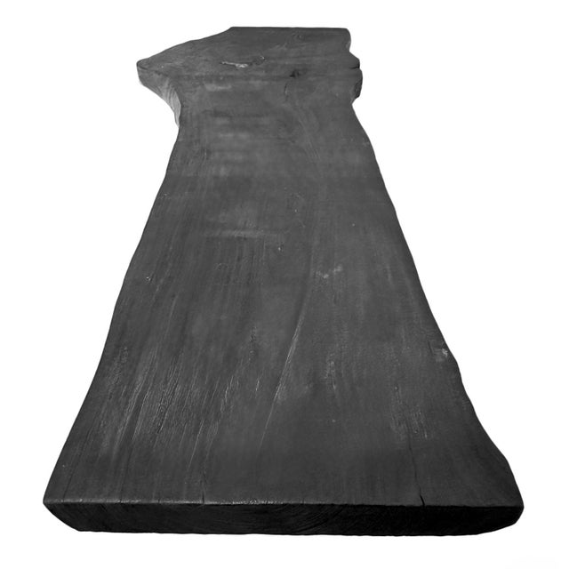 Black Natural Edge Slab Organic Modern Bench/Coffee Table For Sale In Los Angeles - Image 6 of 10