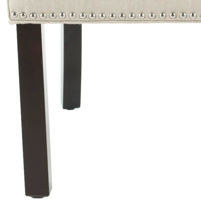 2020s 20''H Sloping Arm Dining Chair With Silver Nailheads in Beige & Espresso - a Pair For Sale - Image 5 of 9