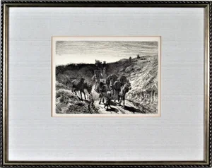 Peter Moran, A Burro Train, New Mexico, 1880