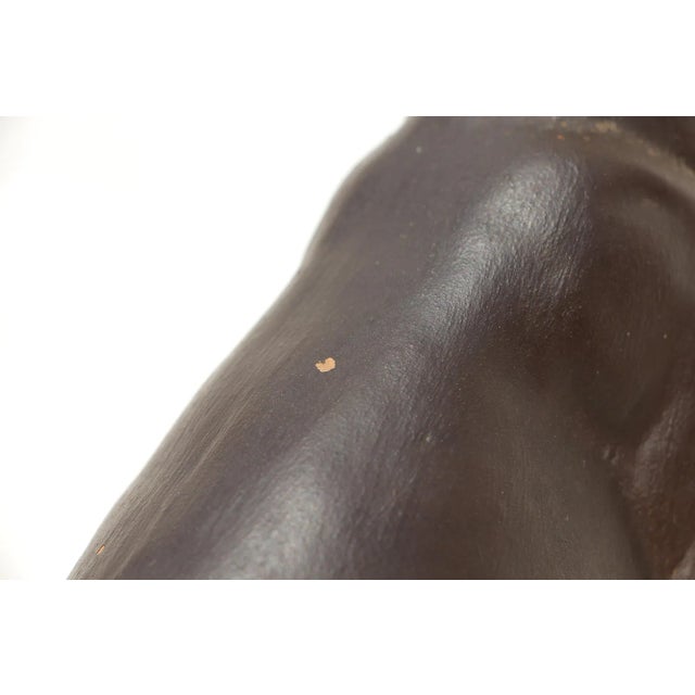 Brown 1940s German Shepherd Earthenware Figurine, Portuguese For Sale - Image 8 of 13