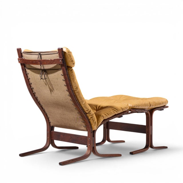 Westnofa Mid Century Norwegian Siesta Bentwood Lounge Chairs - Pair With Ottoman For Sale - Image 10 of 13