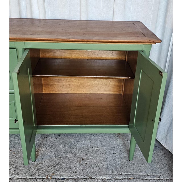 Green MCM Long Dresser/ Credenza, 1950's For Sale - Image 13 of 14