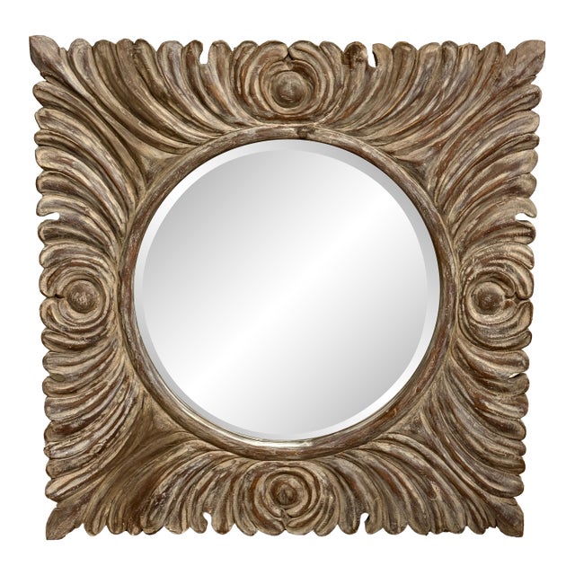 Heavily Textured Beveled Wall Mirror For Sale