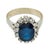Contemporary Vintage 3.31 Carat Sapphire Diamond 14k White Gold Cluster Ring, Size 6.75 For Sale - Image 3 of 7