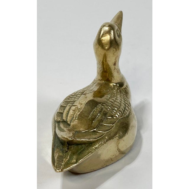 Late 20th Century Vintage Brass Duck Paper Weight For Sale - Image 5 of 6
