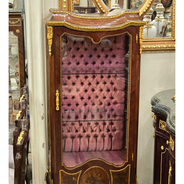 Rococo Rococo Style Ruby and Gold Vitrine Cabinet For Sale - Image 3 of 3