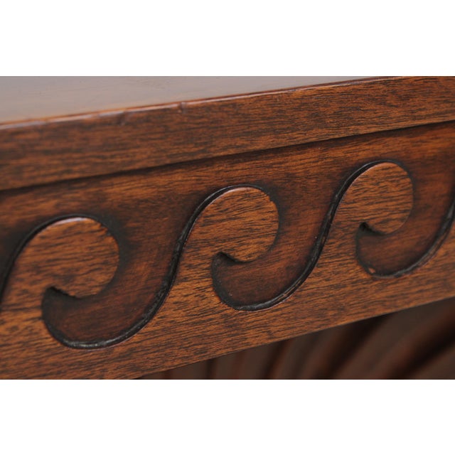 Wood Edward Wormley for Dunbar Mahogany Shell Carved Table For Sale - Image 7 of 14