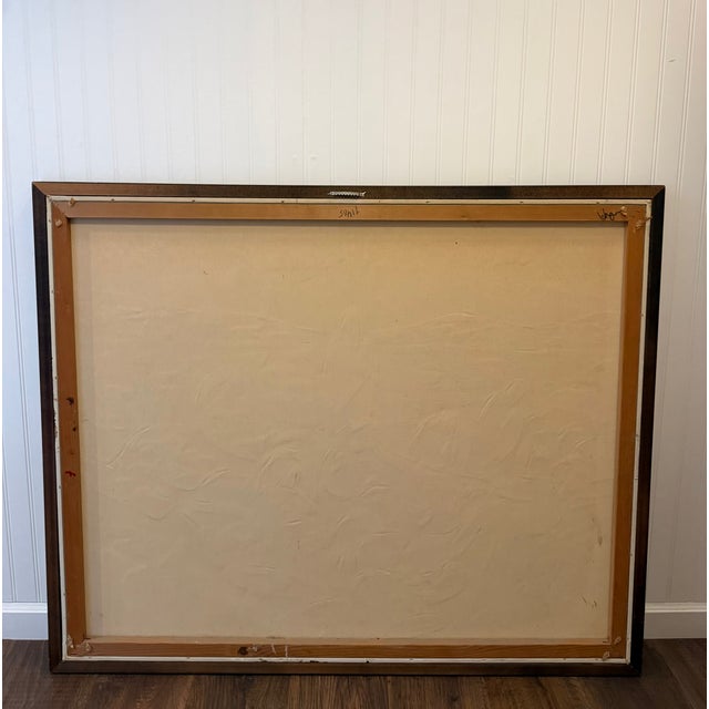 Large Vintage Impasto Painting by Ferrante -Canoe Painting, Signed Framed Original Art 46x38 Inches For Sale - Image 10 of 10