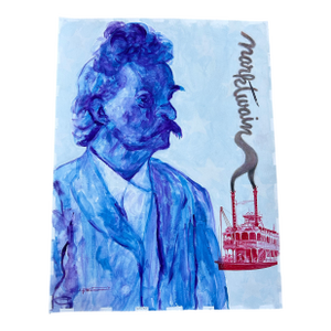 Contemporary Original Ej Hartmann Abstract Expressionist Portrait Painting Mark Twain
