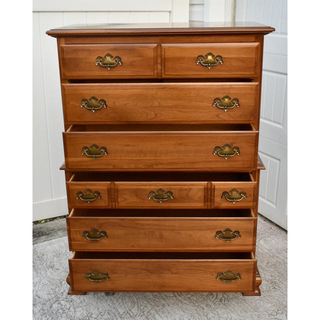 Vintage Taylor-Jamestown Solid Cherry Traditional Style Chest on Chest For Sale - Image 9 of 13