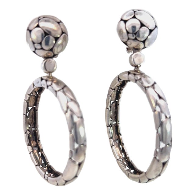 1990s John Hardy Estate Earrings Silver - 2 Pieces For Sale