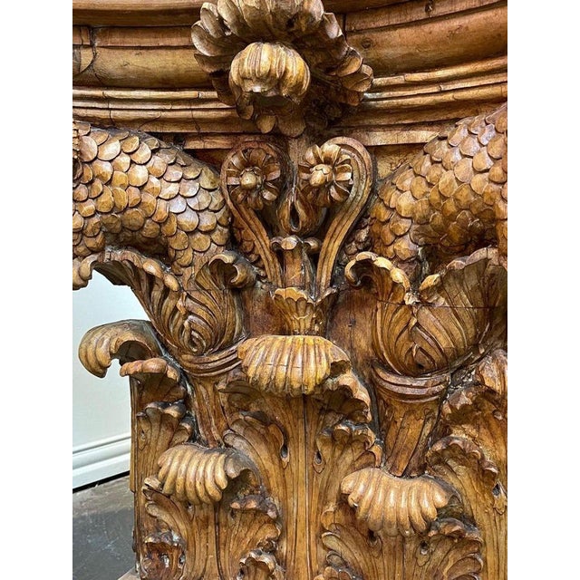 19th Century Austrian Carved Pine Neo Classical Console With Slate Top For Sale - Image 4 of 8