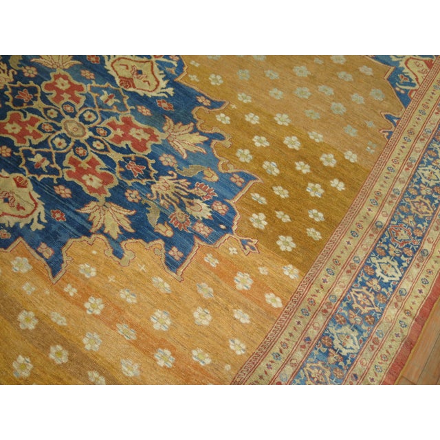 Textile 19th Century Zabihi Collection Yellow Ziegler Mahal Rug - 10'6" x 12'4" For Sale - Image 7 of 12