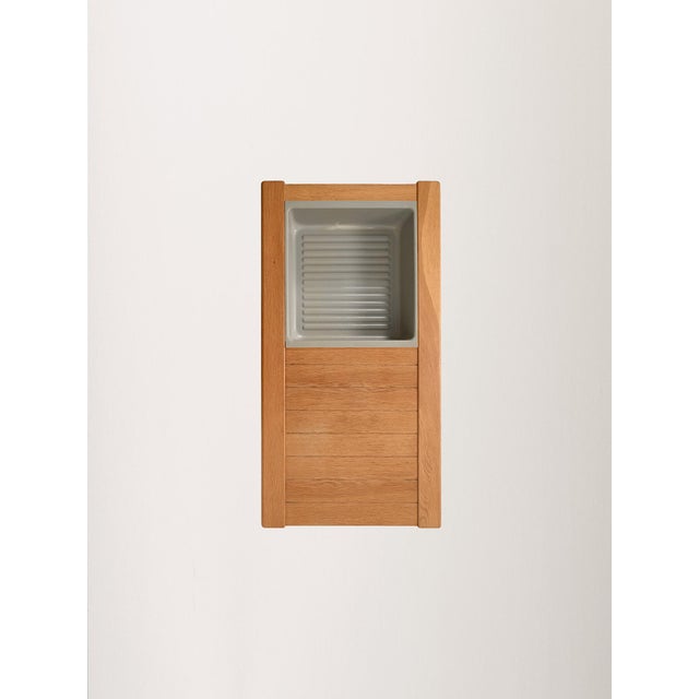 Oak Bench with Built-In Planter, 1960s For Sale - Image 10 of 11