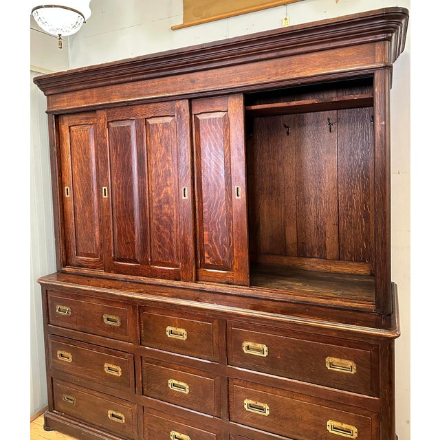 Late 19th Century Solid Quarter Sawn Oak Cabinet For Sale - Image 14 of 14