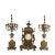 Bronze Clock with Candleholders, France, 19th Century, Set of 3 For Sale