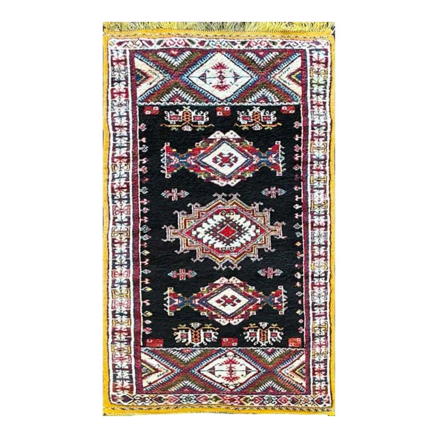 Vintage Handmade Moroccan Rug,#17362, 3'9"6'6" C-1960's For Sale