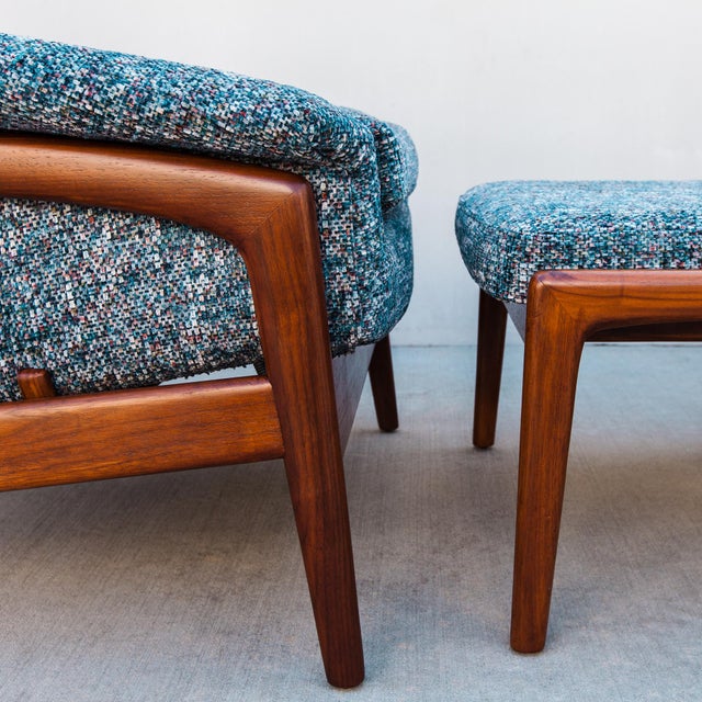 Wood Iconic 1960s Folke Ohlsson for Dux Reclining Lounge Chairs With Ottoman For Sale - Image 7 of 18