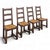Rustic Oak Chairs with Straw Seats, Set of 4 For Sale