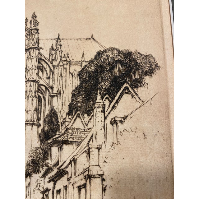 Black Ernest D. Roth Signed Etching “St. Pierre, Beauvais” French Gothic Cathedral Art For Sale - Image 8 of 12