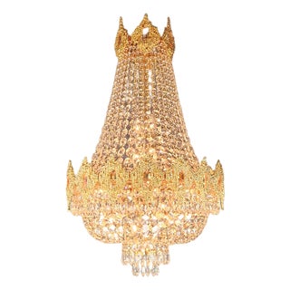 Modern Gold Chandelier Crystals Empire Basket New Classic For Sale