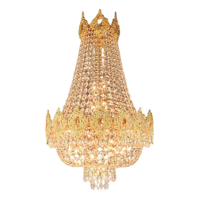 Modern Gold Chandelier Crystals Empire Basket New Classic For Sale