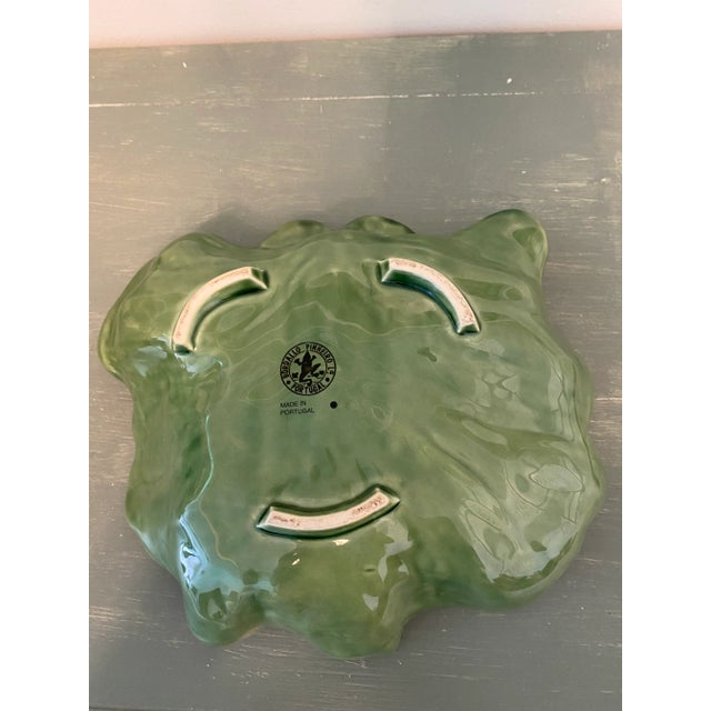 Late 20th Century Vintage Bordallo Pinheiro Cabbage Leaf Serving Bowl For Sale - Image 5 of 10