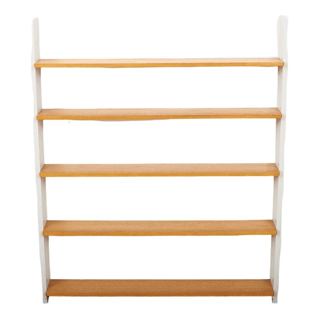 Open Shelf Bookcase in Grey Wood with Veneered Shelves by Erika Schlaepfer-Thoene for Hegnauer, 1956 For Sale