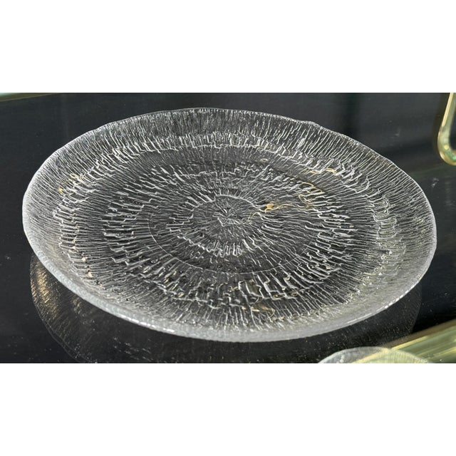 Tapio Wirkkala Iittala Solaris Glass 9.75" Dinner Plates by Tapio Wirkkala, Finland, 1970s - Set of 6 For Sale - Image 4 of 6